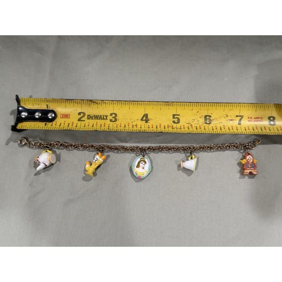 Vintage Beauty And The Beast Disney Charm Bracelet - image 2