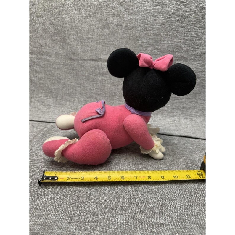 Working Baby Minnie Mouse Crawling Toy Plush Vintage image 2