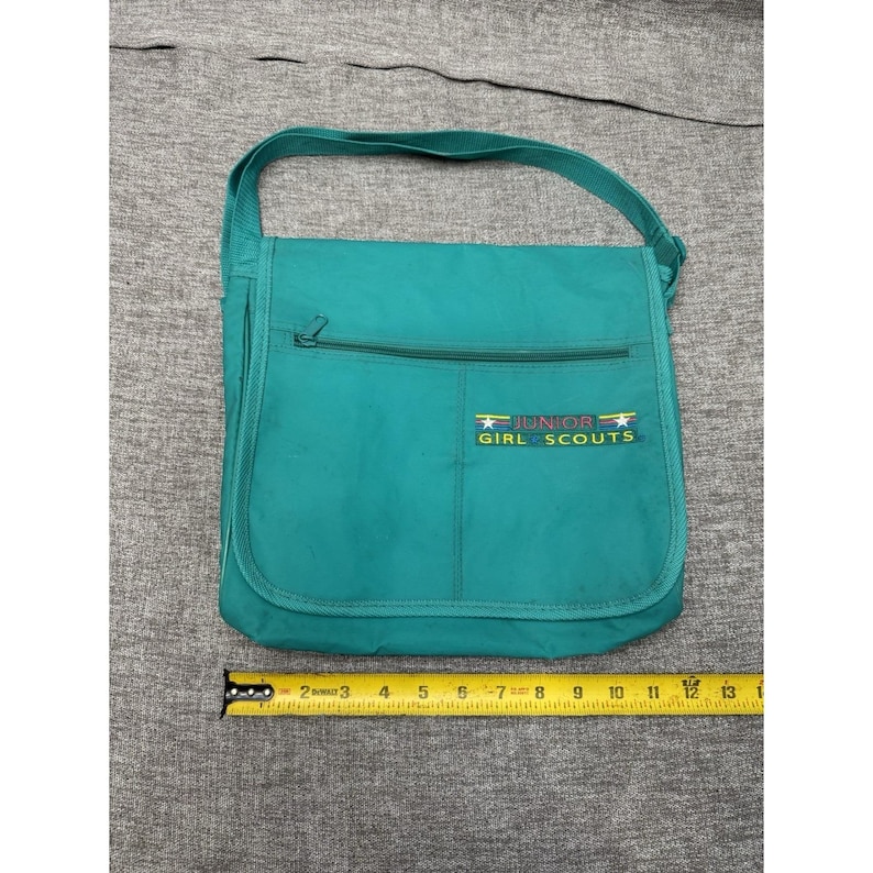 Vintage Junior Girl Scouts Messenger Bag Teal 1990s image 1