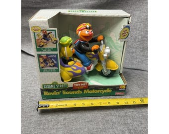 Vintage 2000 New In Box Bert und Ernie Sesame Street Revin 'Sounds Motorrad