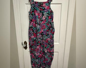 vintage des années 1980 des années 1990 pull floral tenue femme combinaison