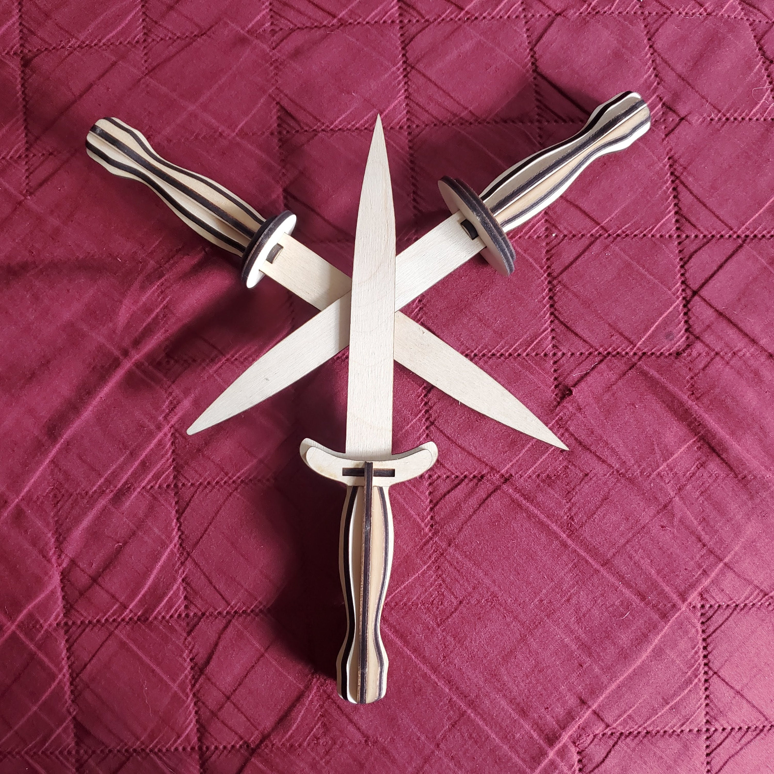 Digital Laser Cut File - 3 Wood Daggers Knives Medieval Costume SVG DXF ...