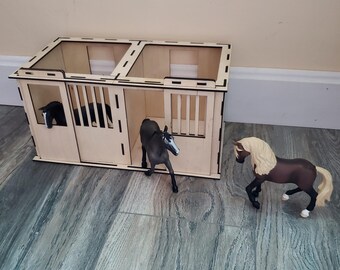 Wood Horse Stable Kit 15 Pieces for Schleich Papo Mojo Horses