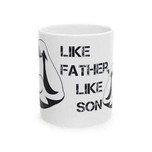 Father and Son Ceramic Mug Bodybuilding Dad Gift Father&#39;s Day Gift Like Father Like Son Gym Fitness Coffee Cup Strong Dad Gift for Him