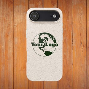 Custom Logo Biodegradable Phone Case, Eco-Friendly iPhone Cover, iPhone 11 12 13 14 15 16 17 Bio Case, Earthy, Natural, Plastic Free