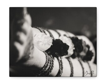 Floral Embrace: Shibari Artistry with Coconut Rope - Shibari Fine Art Canvas Print