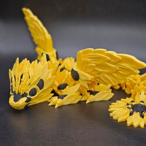 Winged Sunflower Dragon - Baby / Articulated sensory Dragon  / Personalize in your colors to Match your favorite book!
