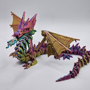 3D Printed Toy Articulating Flexi Dragon, Imperial Dragon, Flexi