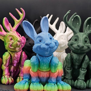 Bunny Rabbit and Jackalope / 3 options and over 20 colors to choose from / 3D Printed / Sensory Fidget Toy