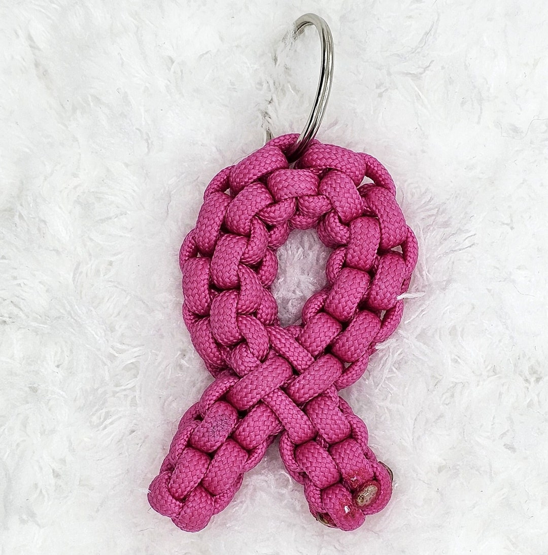 Breast Cancer Awareness Ribbon Keychains / Paracord Ribbon / Handmade ...