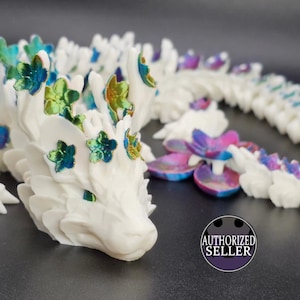 Cherry Blossom Dragon /  Articulated Flexi Dragon / Made to order in the colors you choose!