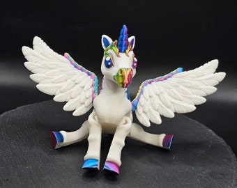 Articulated Alicorn Winged Unicorn Toy, Customizable 3D Printed Figurine