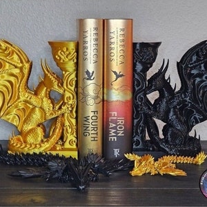 3d Printed Dragon Bookends  / Personalize to fit your style! / Slide under book lip / Single or Pair Options available