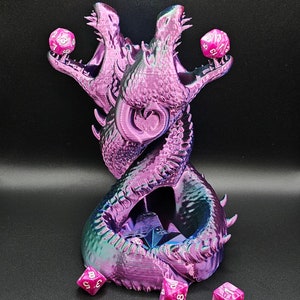 Twin Dragon Double Dice Tower 3D Printed / Pick your own colors! /  Dice included / DnD