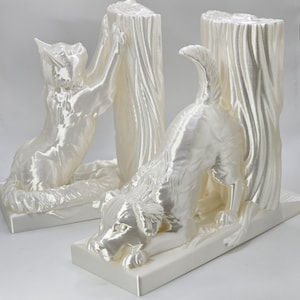 Dog & Cat Bookends, Modern Decor, Personalized Gift