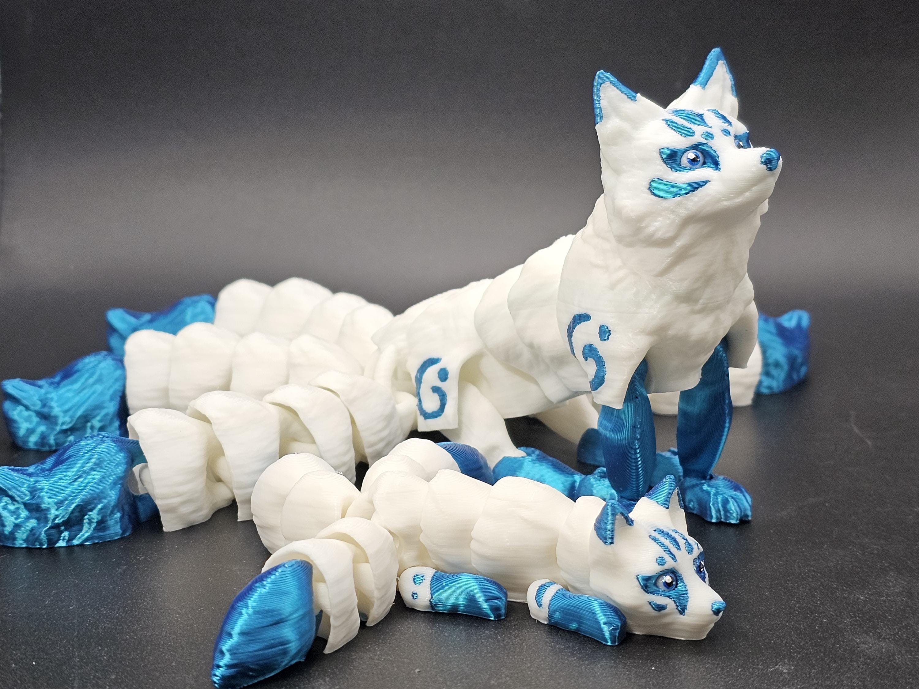 3D Print Articulated Kitsune Fox & Pup - Flexi Sensory Fidget
