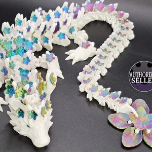 Cherry Blossom Dragon /  Articulated Flexi Dragon / Made to order in the colors you choose!