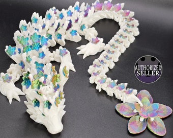 Dragon en fleurs de cerisier / Dragon imprimé en 3D / Dragon articulé flexible / Fabriqué sur commande dans les couleurs de votre choix !