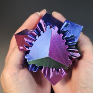 Gear Cube / Articulated Sensory Cube / 3D Printed / Personalized Gift - Choose your own color!