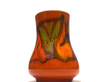 Poole Pottery Orange Delphis Vase, Shape 31, by Tina Fancy- Mid-Century Modern Ceramics