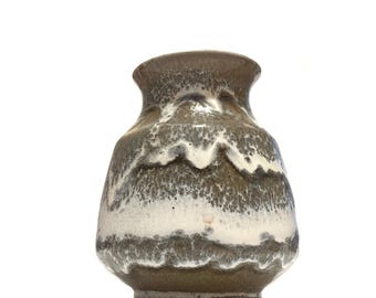 Lancastrian Pottery Vase Fat Lava-Style Drip Glaze, Poole Pottery Shape 31 Form