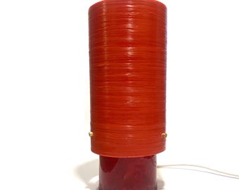 Shattaline Table Lamp in Red with OPTIONAL Large Spun Fibreglass Lampshade