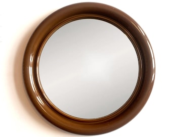 Crayonne Wall Mirror in Brown, 1970s Design by Terrance Conran, Space Age Plastics