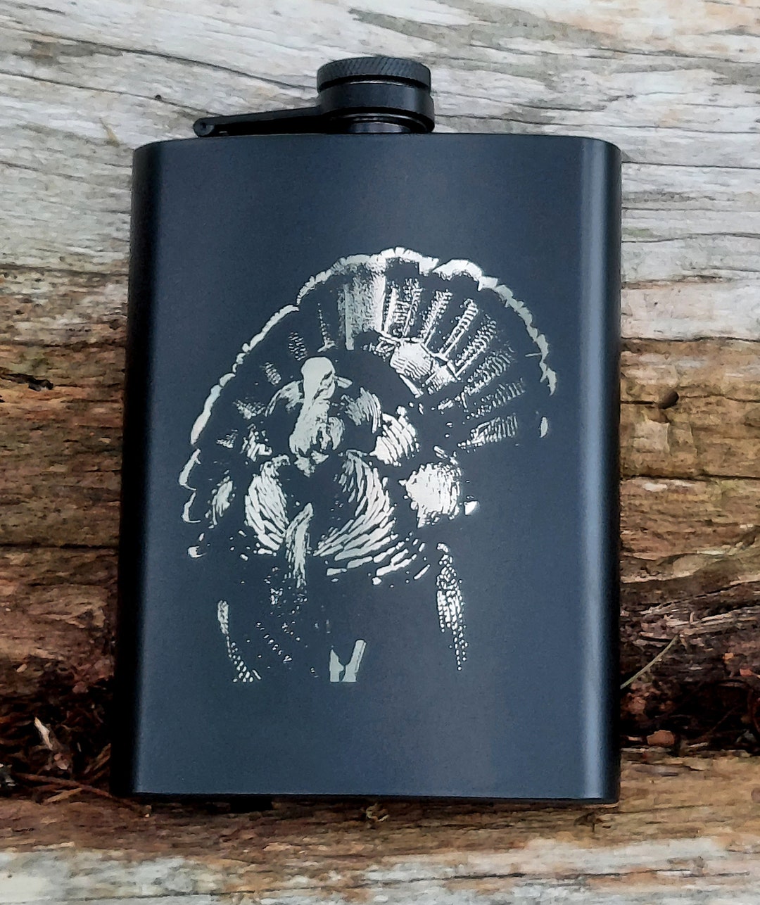 Laser Engraved Tribal Bird Flask main image 1