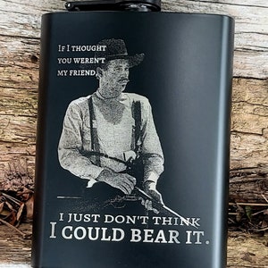 Tombstone Doc Holliday I Just Couldn&#39;t Bear It Black Stainless Hip Flask 8 oz.