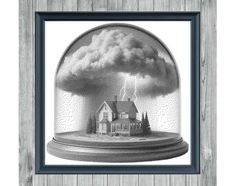 Microworld 1 - Monochrome Cross Stitch Pattern - Digital PDF - Instant Download