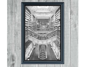 Library - Pattern Keeper-Ready Monochrome Cross Stitch - Digital PDF - Instant