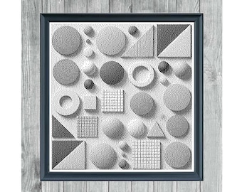Geometry 1 - One Color Cross Stitch Pattern - PDF File - Craft Stunning Artwork