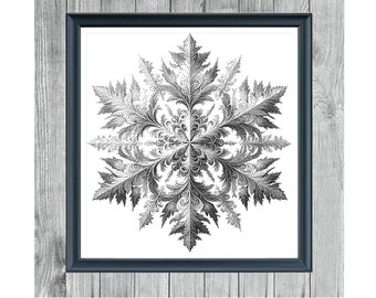 Snowflake 2 - Digital Monochrome Cross Stitch - PDF - Instant Download - Pattern Keeper