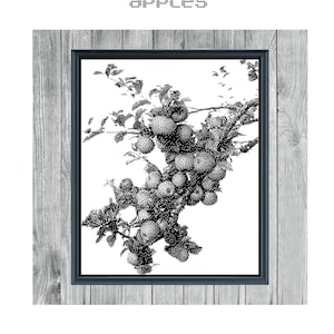 Apples - Pattern Keeper App Companion - Monochrome Cross Stitch PDF - Instant Download