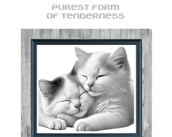 Purest Form of Tenderness - Elegant Single Color Cross-Stitch PDF – Instant Download Chart