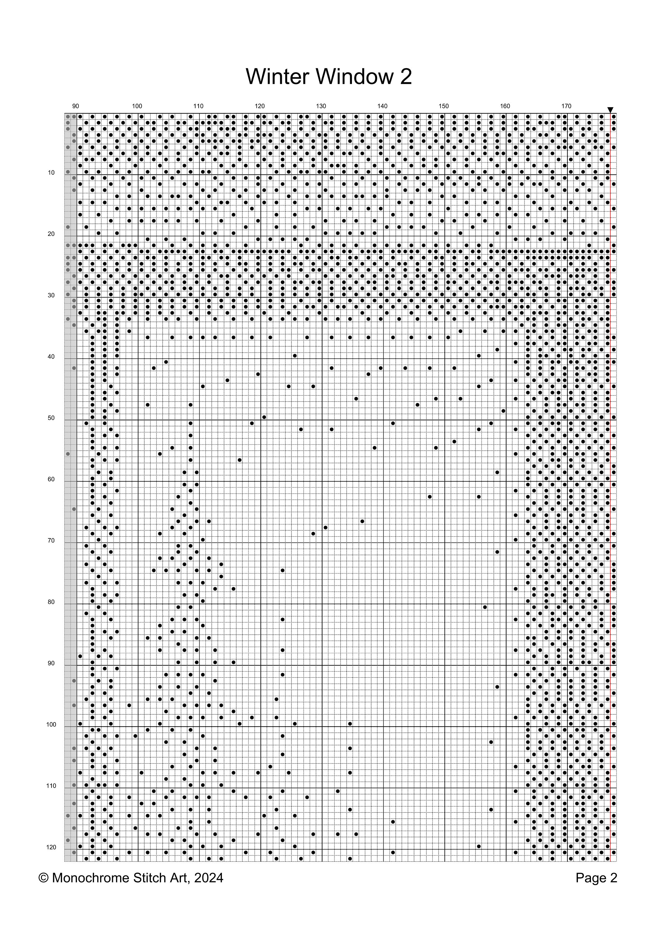 Winter Window 2 - Monochrome Cross Stitch Pattern - Digital PDF ...