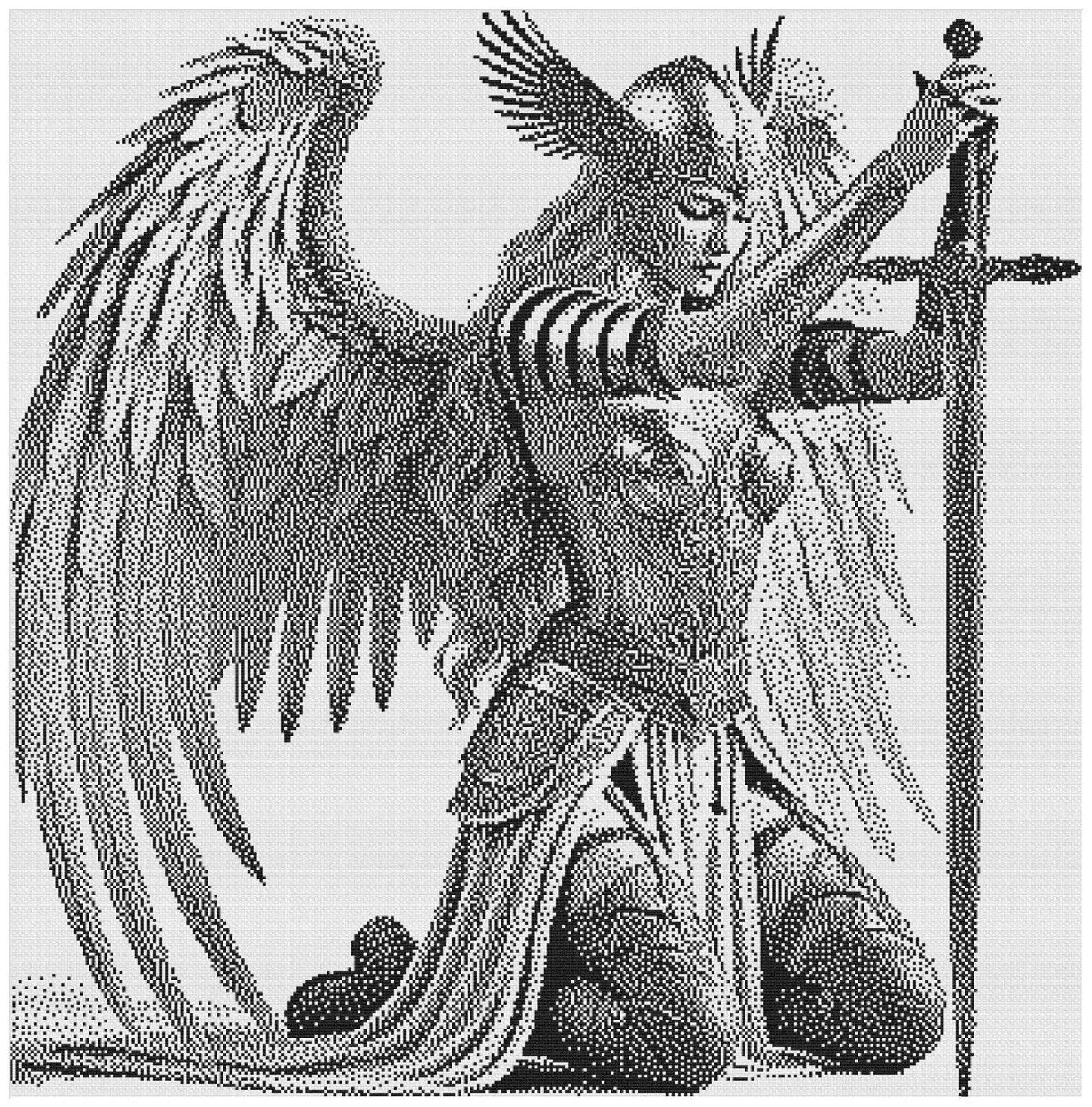 Valkyrie Pattern Valkyrie’s Oath - Minimalist One-thread Color Cross-stitch PDF – Easy ...