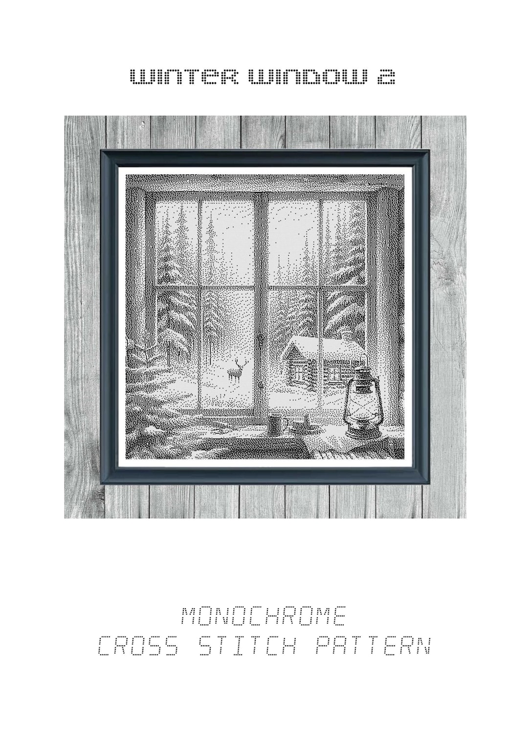 Winter Window 2 - Monochrome Cross Stitch Pattern - Digital PDF ...