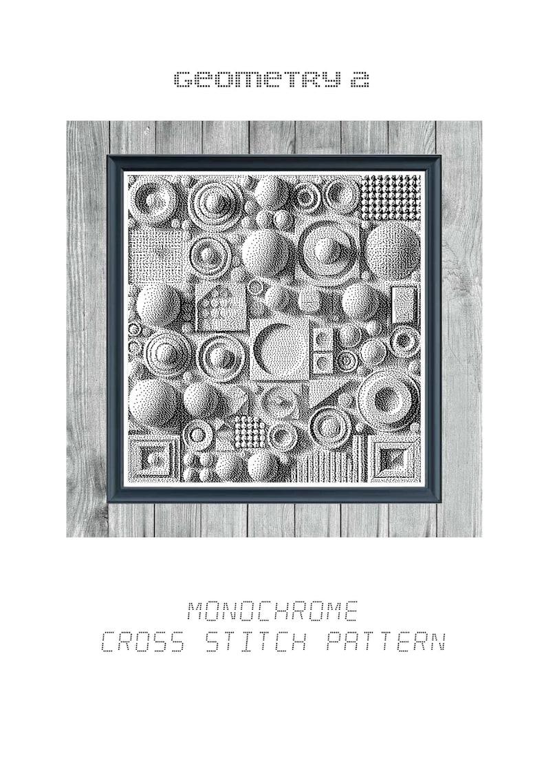 Stitching Geometry Geometry 2 - Monochrome Cross Stitch Design - Digital PDF Instant ...