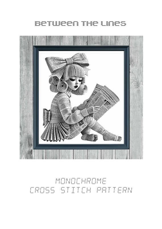 Between the Lines - Stylish Monochrome Embroidery PDF – Instant