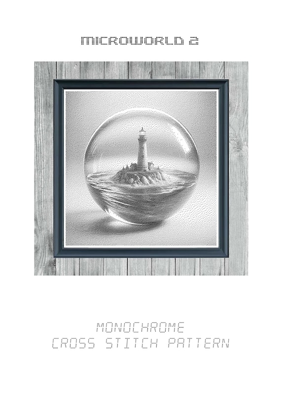 Microworld 2 - Pattern Keeper-Ready Monochrome Cross Stitch - Digital PDF - Instant