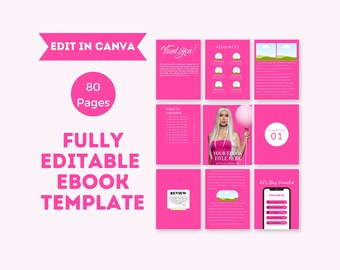 Fully Editable Neon Pink & White Ebook Template — US Letter Size 8.5 x 11 inches
