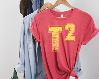 Taylor Swift Travis Kelce T2 Vintage Distressed Jersey T-Shirt | Swiftie Tee | Kansas City Chiefs | T Squared | Red Kingdom Jersey Tee