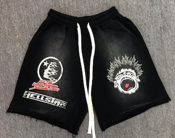 Hellstar studio shorts  , graphic shorts for him , Designer Summer clothes