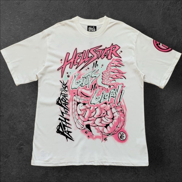 Hellstar white tshirt, oversize tee shirt