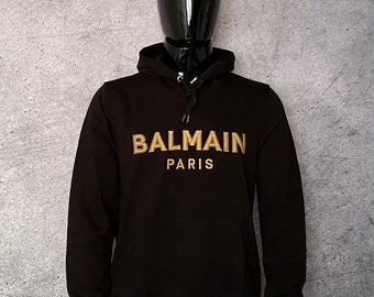 Vintage Balmain hoodie, unisex hooded sweatshirt size S