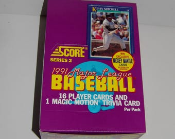 1991 Score Baseball Series 2 Box From a Sealed Case Possible Mantle Autograph