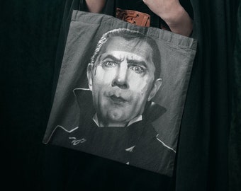 Drácula Tote Bag inspirado en el fan art de Bela Lugosi, Classic Universal Monsters Gift, Vintage Horror Movie, Gothic Vampire Film, Nosferatu