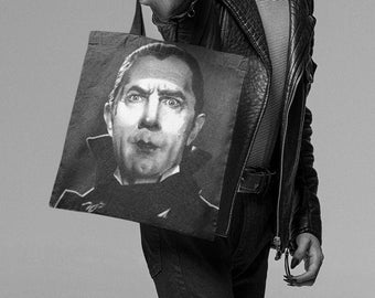 Drácula Tote Bag inspirado en el fan art de Bela Lugosi, Classic Universal Monsters Gift, Vintage Horror Movie, Gothic Vampire Film, Nosferatu