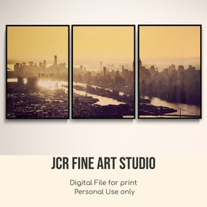 NY 3 pieces Art, Vintage Wall Art, Sunny Wall Art, Print, DIGITAL DOWNLOAD, Printable Art, Large Wall Art, New York Decor